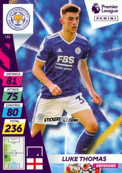 Sticker Luke Thomas - English Premier League 2021-2022. Adrenalyn XL Plus n. 182 - Panini