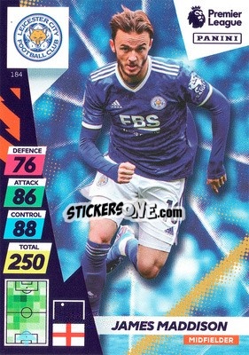 Sticker James Maddison - English Premier League 2021-2022. Adrenalyn XL Plus n. 184 - Panini