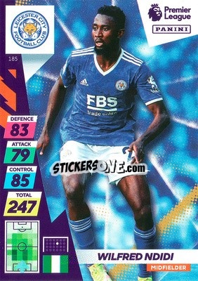 Figurina Wilfred Ndidi - English Premier League 2021-2022. Adrenalyn XL Plus - Panini