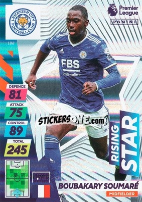 Sticker Boubakary Soumaré - English Premier League 2021-2022. Adrenalyn XL Plus n. 186 - Panini