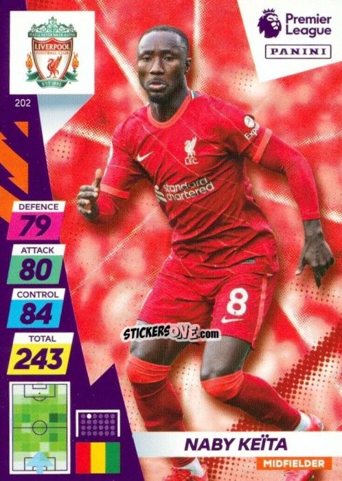 Figurina Naby Keita - English Premier League 2021-2022. Adrenalyn XL Plus n. 202 - Panini
