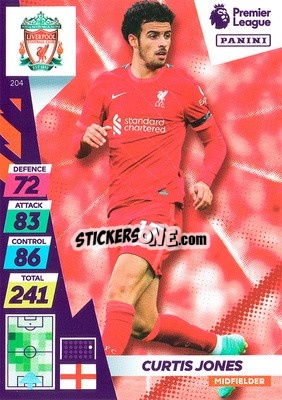 Sticker Curtis Jones - English Premier League 2021-2022. Adrenalyn XL Plus - Panini