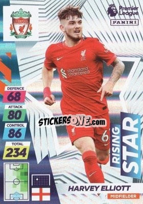 Sticker Harvey Elliot - English Premier League 2021-2022. Adrenalyn XL Plus n. 205 - Panini