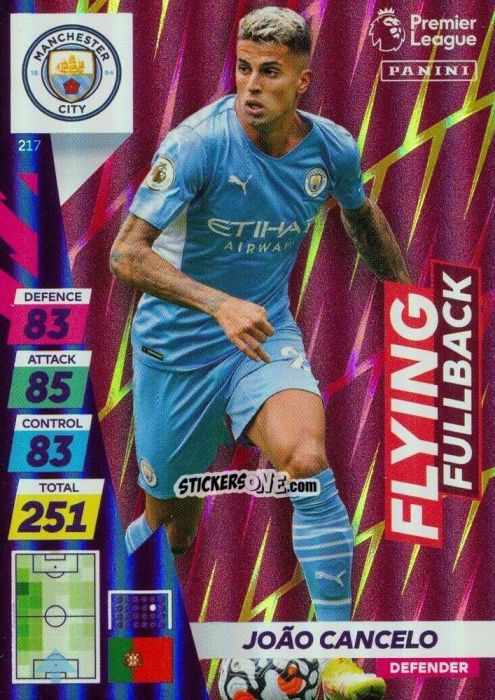 Sticker Joao Cancelo - English Premier League 2021-2022. Adrenalyn XL Plus n. 217 - Panini