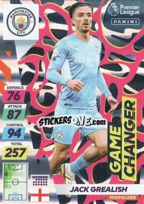 Sticker Jack Grealish - English Premier League 2021-2022. Adrenalyn XL Plus n. 219 - Panini