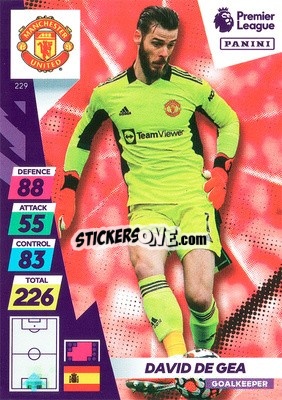 Sticker David De Gea - English Premier League 2021-2022. Adrenalyn XL Plus - Panini
