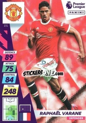 Sticker Raphael Varane - English Premier League 2021-2022. Adrenalyn XL Plus n. 231 - Panini