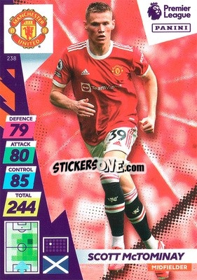 Sticker Scott McTominay - English Premier League 2021-2022. Adrenalyn XL Plus n. 238 - Panini