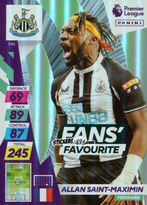 Figurina Allan Saint-Maximin - English Premier League 2021-2022. Adrenalyn XL Plus n. 246 - Panini