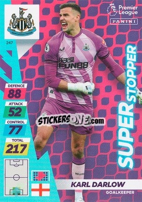 Sticker Karl Darlow - English Premier League 2021-2022. Adrenalyn XL Plus n. 247 - Panini