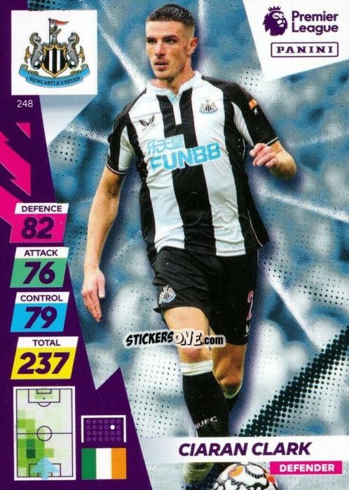 Sticker Ciaran Clark - English Premier League 2021-2022. Adrenalyn XL Plus n. 248 - Panini