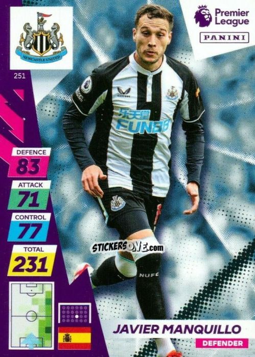 Sticker Javier Manquillo - English Premier League 2021-2022. Adrenalyn XL Plus n. 251 - Panini