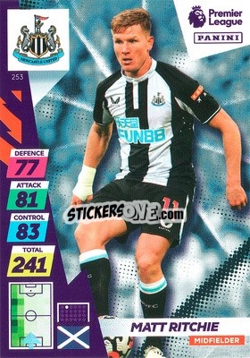 Sticker Matt Ritchie - English Premier League 2021-2022. Adrenalyn XL Plus n. 253 - Panini