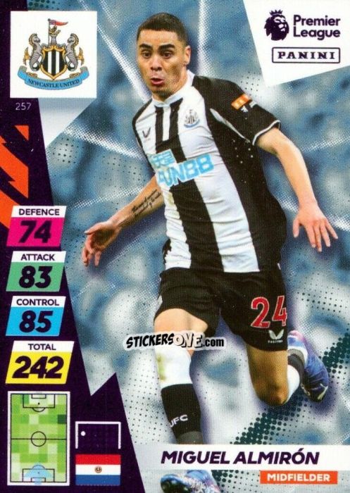 Sticker Miguel Almirón - English Premier League 2021-2022. Adrenalyn XL Plus n. 257 - Panini