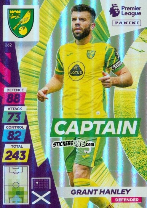 Sticker Grant Hanley - English Premier League 2021-2022. Adrenalyn XL Plus n. 262 - Panini
