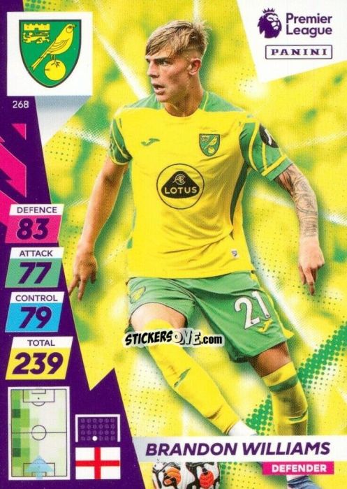 Sticker Brandon Williams - English Premier League 2021-2022. Adrenalyn XL Plus n. 268 - Panini