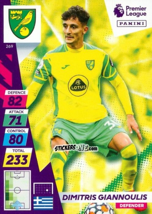 Sticker Dimitris Giannoulis - English Premier League 2021-2022. Adrenalyn XL Plus n. 269 - Panini