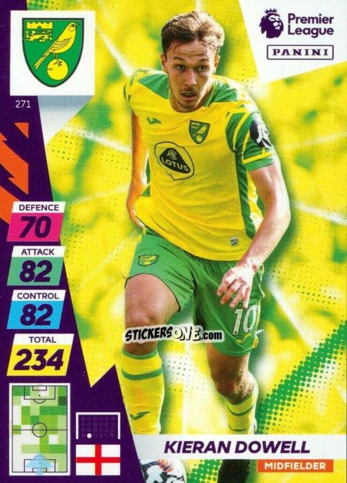 Figurina Kieran Dowell - English Premier League 2021-2022. Adrenalyn XL Plus n. 271 - Panini