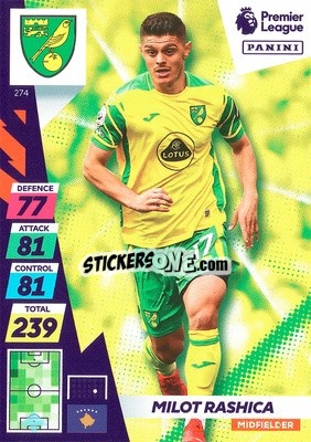 Sticker Milot Rashica - English Premier League 2021-2022. Adrenalyn XL Plus - Panini