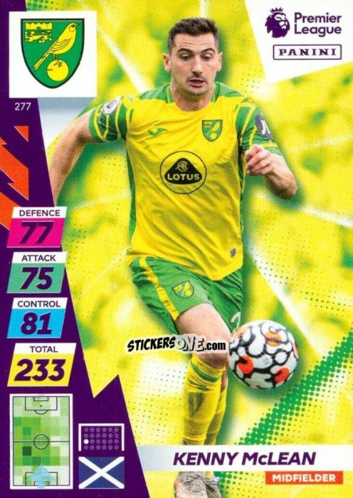 Sticker Kenny Mclean - English Premier League 2021-2022. Adrenalyn XL Plus n. 277 - Panini