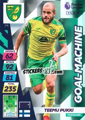 Sticker Teamu Pukki - English Premier League 2021-2022. Adrenalyn XL Plus n. 278 - Panini