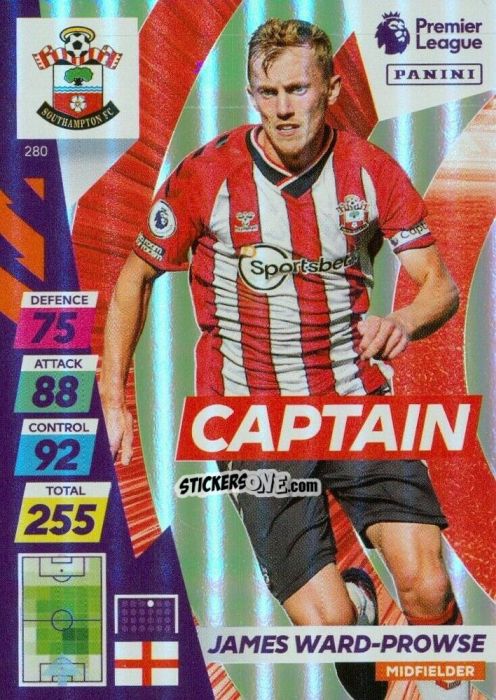 Sticker James Ward-Prowse - English Premier League 2021-2022. Adrenalyn XL Plus n. 280 - Panini