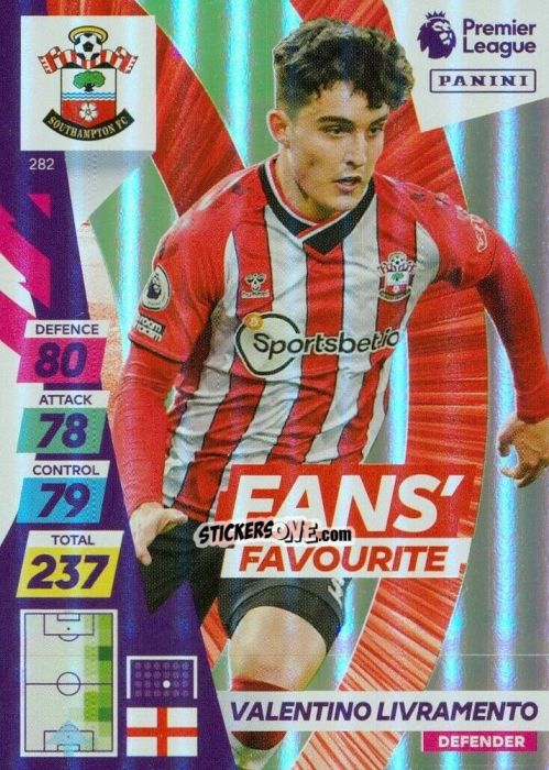 Figurina Valentino Livramento - English Premier League 2021-2022. Adrenalyn XL Plus n. 282 - Panini