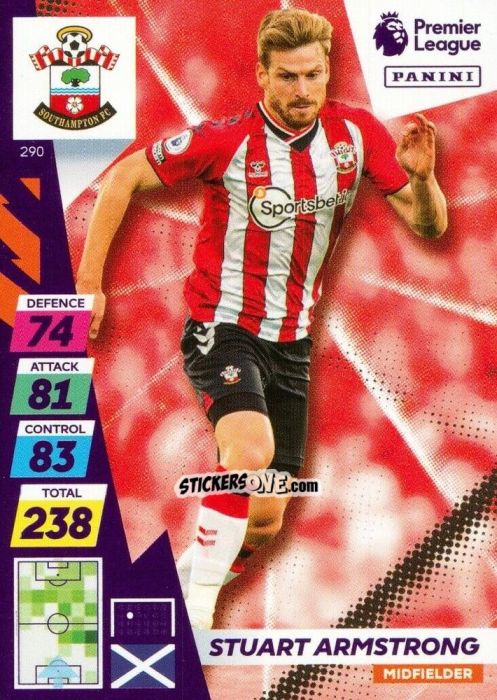 Cromo Stuart Armstong - English Premier League 2021-2022. Adrenalyn XL Plus n. 290 - Panini