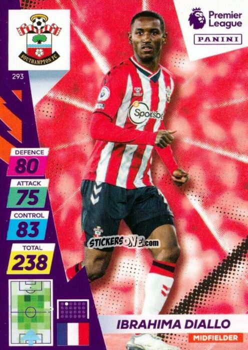 Cromo Ibrahima Diallo - English Premier League 2021-2022. Adrenalyn XL Plus n. 293 - Panini