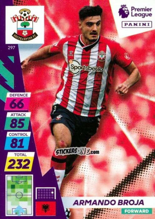 Figurina Armando Broja - English Premier League 2021-2022. Adrenalyn XL Plus n. 297 - Panini