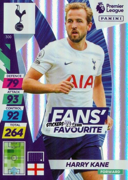 Sticker Harry Kane - English Premier League 2021-2022. Adrenalyn XL Plus n. 300 - Panini