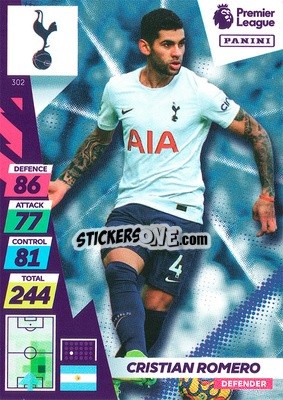 Sticker Cristian Romero - English Premier League 2021-2022. Adrenalyn XL Plus n. 302 - Panini