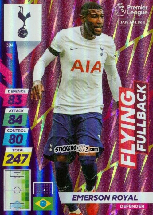 Sticker Emerson Royal - English Premier League 2021-2022. Adrenalyn XL Plus n. 304 - Panini