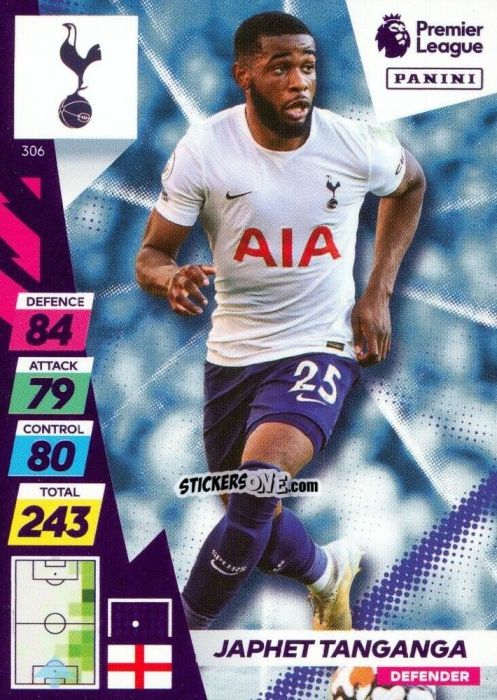 Sticker Japhet Tanganga - English Premier League 2021-2022. Adrenalyn XL Plus n. 306 - Panini