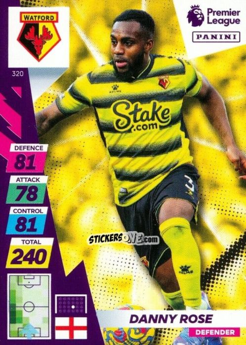 Sticker Danny Rose - English Premier League 2021-2022. Adrenalyn XL Plus n. 320 - Panini