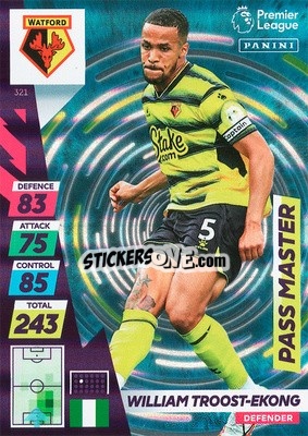 Cromo William Troost-Ekong - English Premier League 2021-2022. Adrenalyn XL Plus - Panini