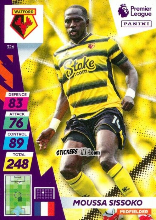 Sticker Moussa Sissoko - English Premier League 2021-2022. Adrenalyn XL Plus n. 326 - Panini