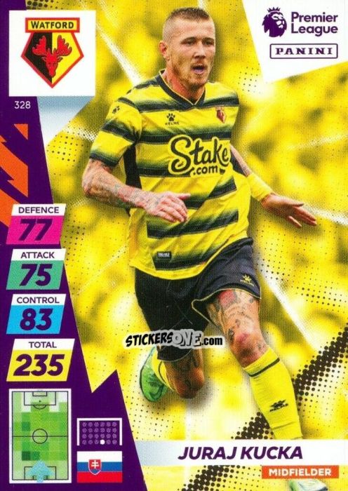 Sticker Juraj Kucka - English Premier League 2021-2022. Adrenalyn XL Plus n. 328 - Panini