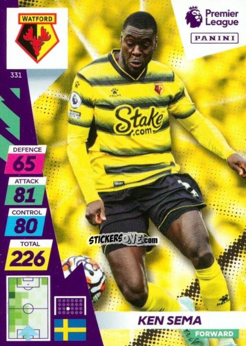 Sticker Ken Sema - English Premier League 2021-2022. Adrenalyn XL Plus n. 331 - Panini