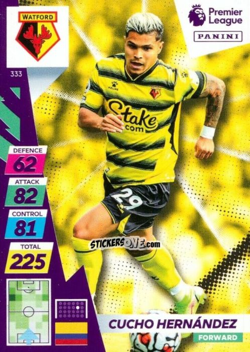 Sticker Cucho Hernández - English Premier League 2021-2022. Adrenalyn XL Plus n. 333 - Panini