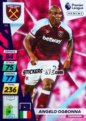 Sticker Angelo Ogbonna - English Premier League 2021-2022. Adrenalyn XL Plus n. 341 - Panini