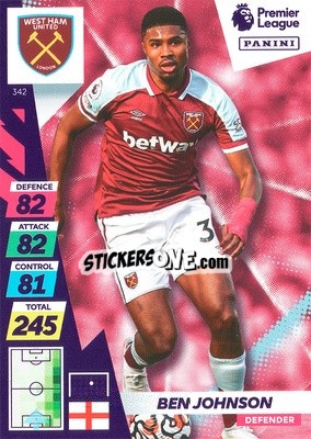 Sticker Ben Johnson - English Premier League 2021-2022. Adrenalyn XL Plus n. 342 - Panini