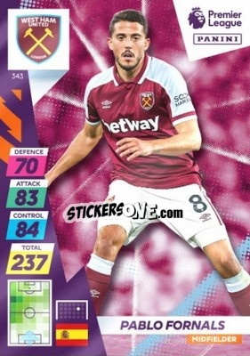 Cromo Pablo Fornals - English Premier League 2021-2022. Adrenalyn XL Plus - Panini