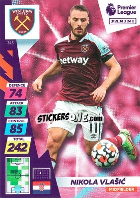 Sticker Nikola Vlašic - English Premier League 2021-2022. Adrenalyn XL Plus n. 345 - Panini