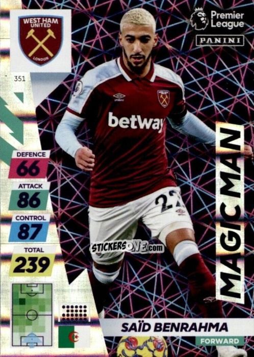 Figurina Said Benrahma - English Premier League 2021-2022. Adrenalyn XL Plus n. 351 - Panini