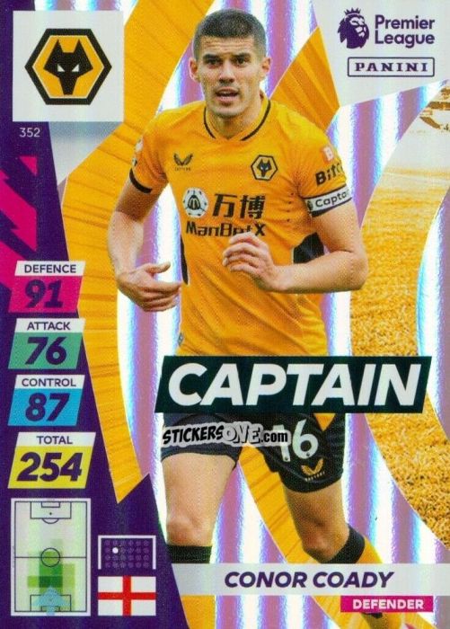 Sticker Conor Coady - English Premier League 2021-2022. Adrenalyn XL Plus n. 352 - Panini