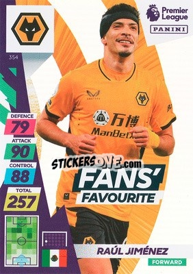 Sticker Raúl Jiménez - English Premier League 2021-2022. Adrenalyn XL Plus n. 354 - Panini