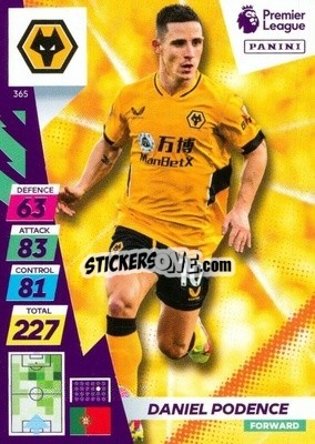 Sticker Daniel Podence - English Premier League 2021-2022. Adrenalyn XL Plus n. 365 - Panini