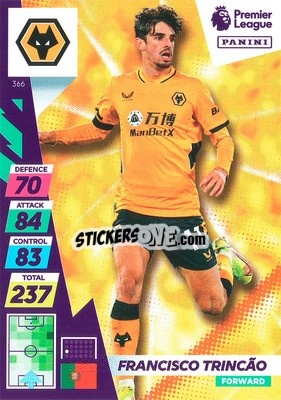 Sticker Francisco Trincao - English Premier League 2021-2022. Adrenalyn XL Plus n. 366 - Panini