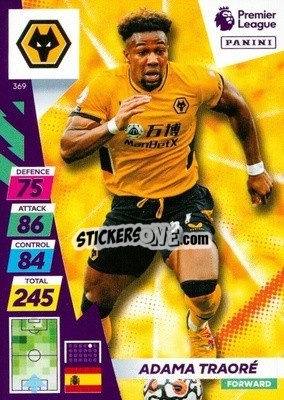 Sticker Adama Traoré - English Premier League 2021-2022. Adrenalyn XL Plus n. 369 - Panini